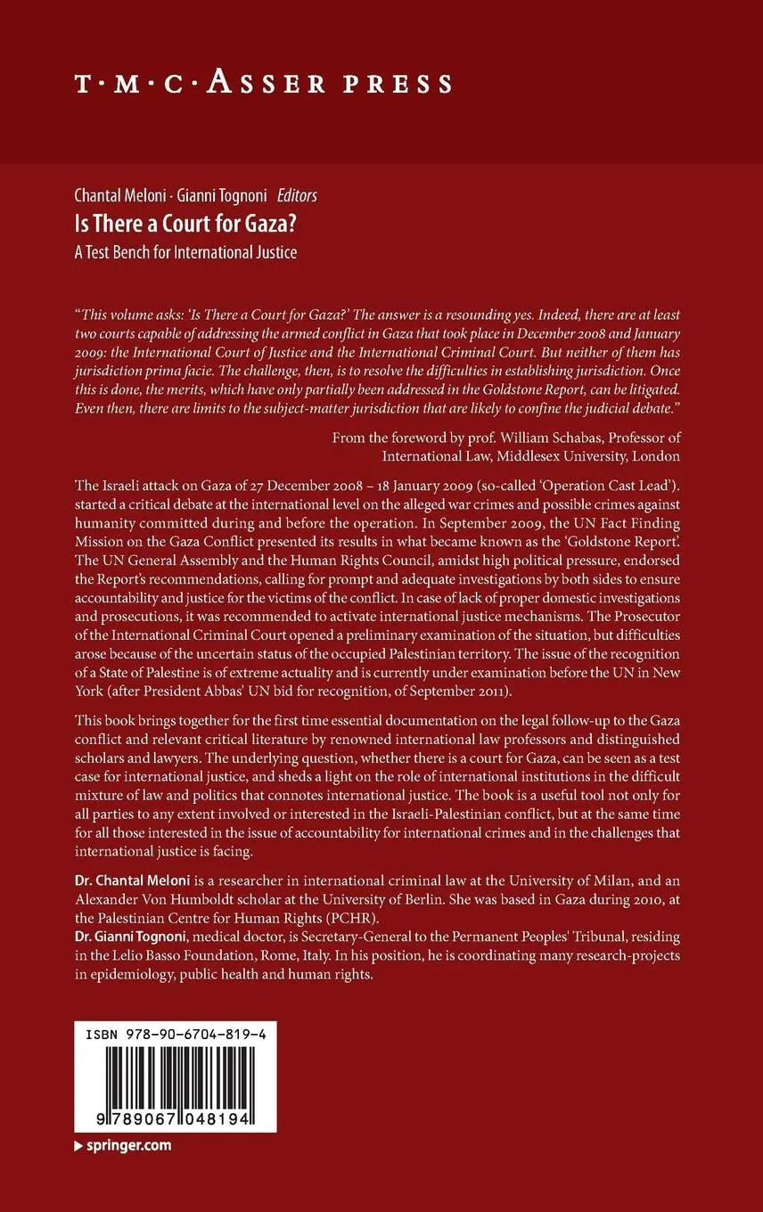 Rückseite: 9789067048194 | Is There a Court for Gaza? | A Test Bench for International Justice