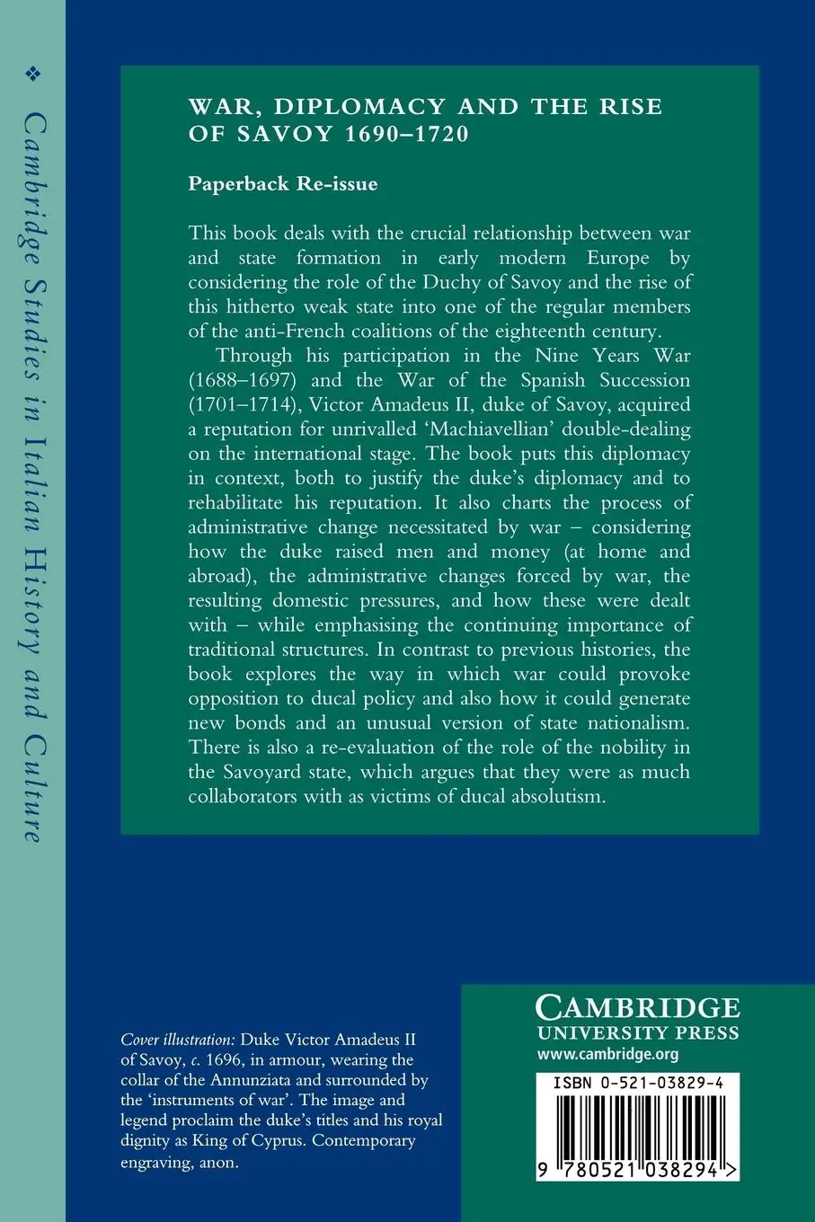 Rückseite: 9780521038294 | War, Diplomacy and the Rise of Savoy, 1690 1720 | Christopher Storrs