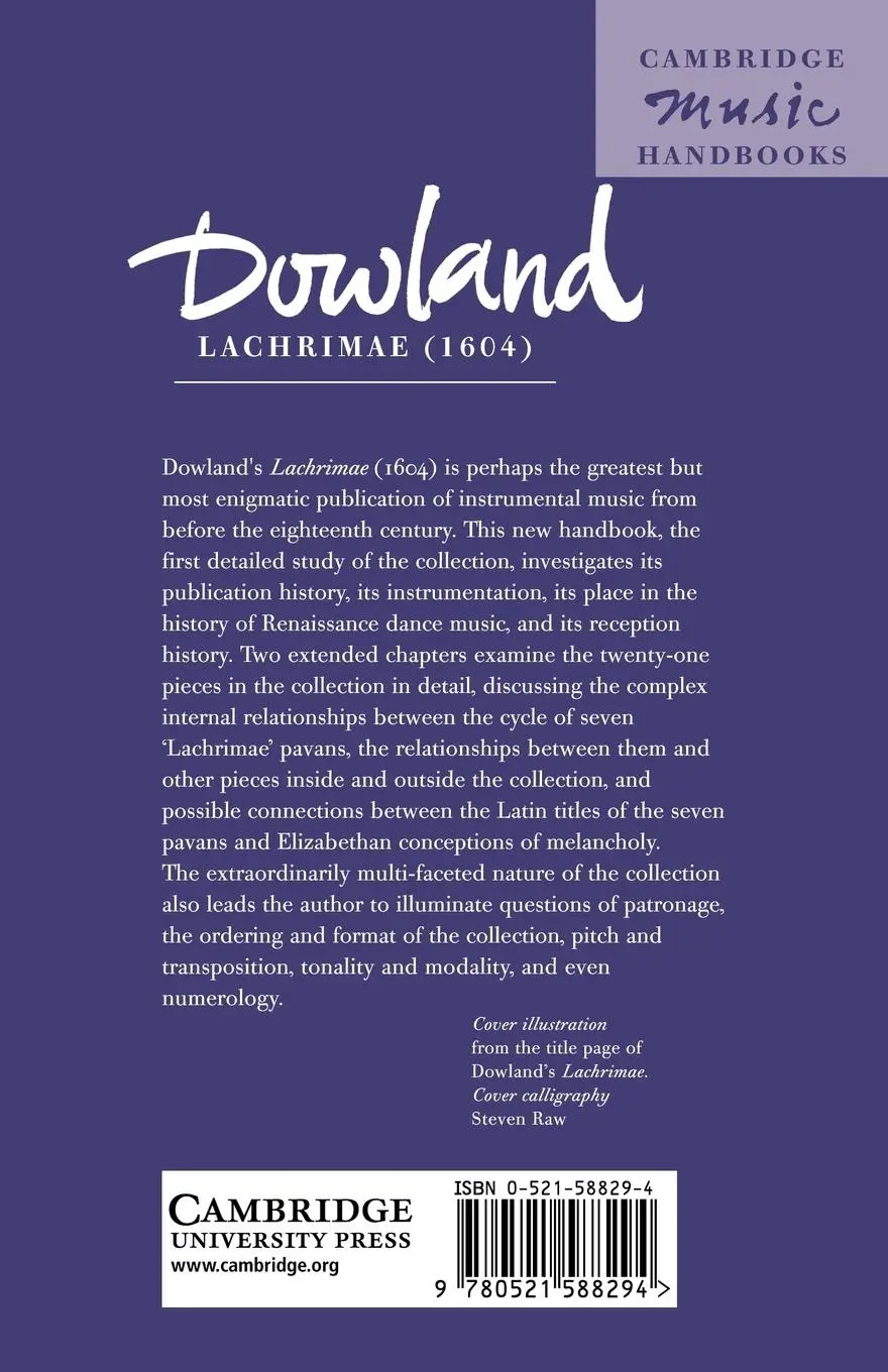 Rückseite: 9780521588294 | Dowland | Lachrimae (1604) | Peter Holman | Taschenbuch | Englisch