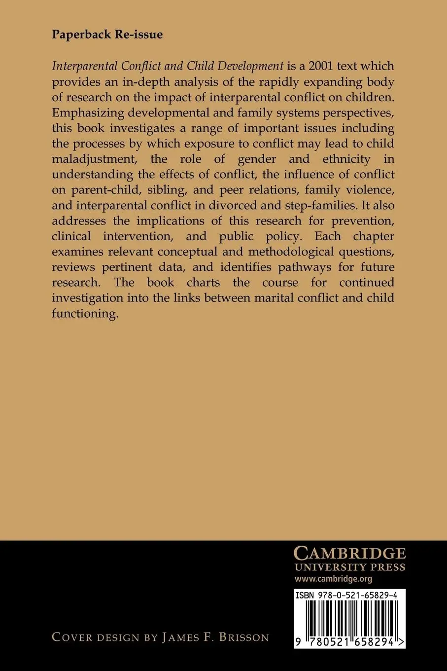 Rückseite: 9780521658294 | Interparental Conflict and Child Development | Fincham (u. a.) | Buch