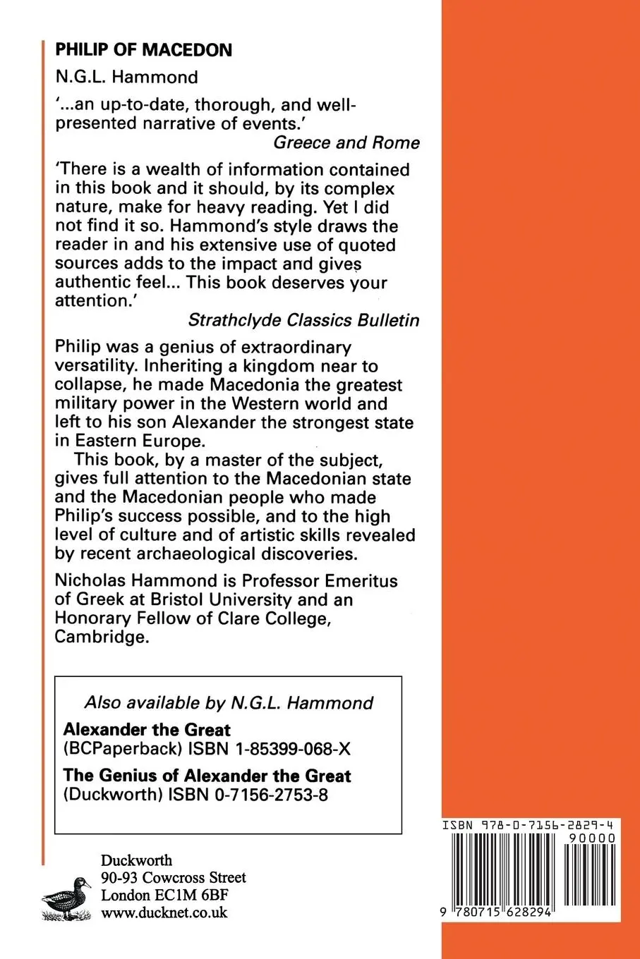 Rückseite: 9780715628294 | Philip of Macedon | N G L Hammond | Taschenbuch | Englisch | 2013