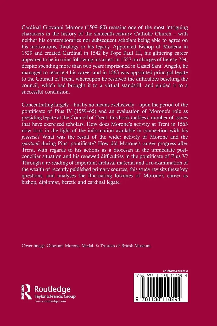 Rückseite: 9781138118294 | The Career of Cardinal Giovanni Morone (1509-1580) | Robinson | Buch