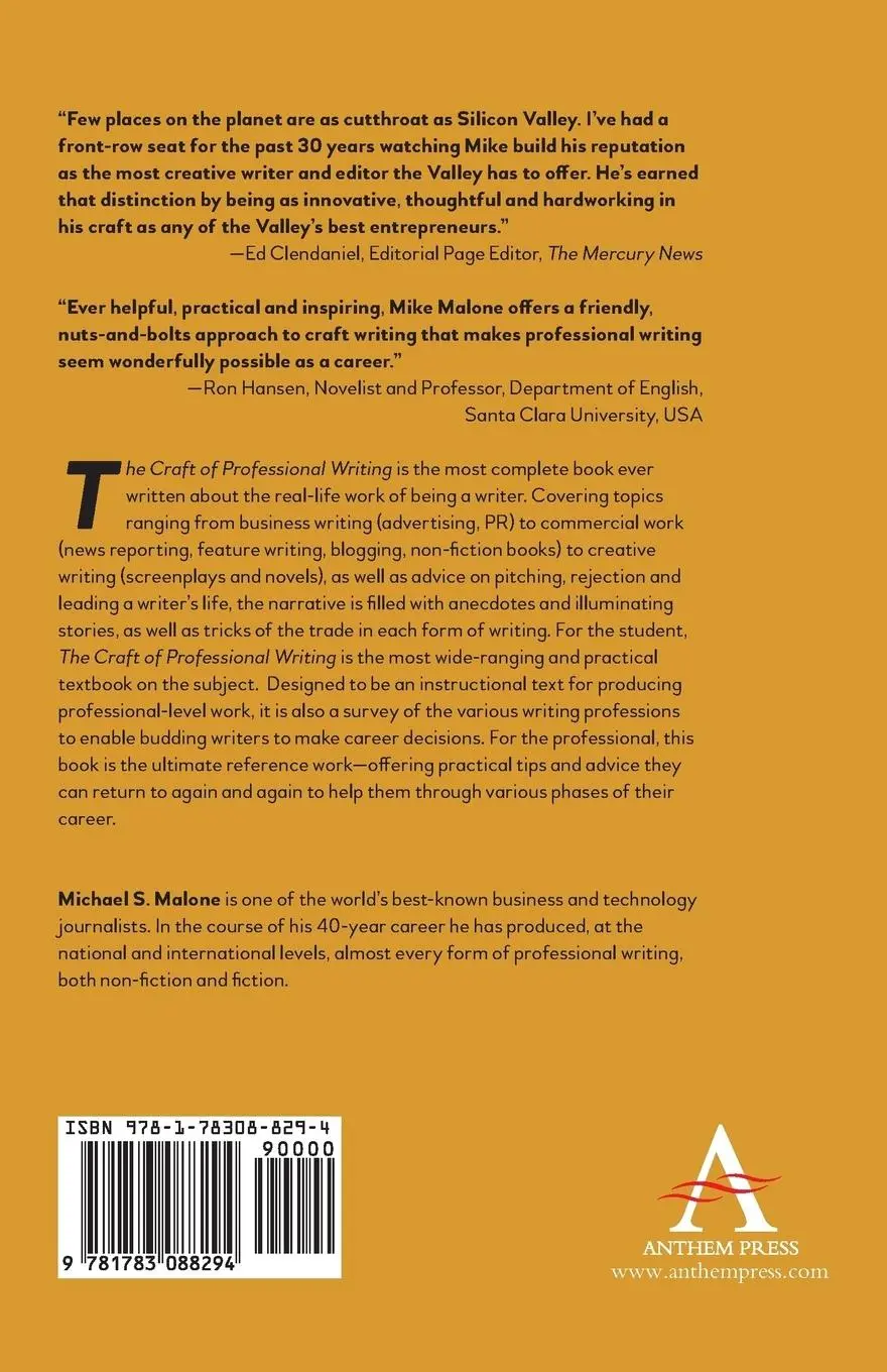 Rückseite: 9781783088294 | The Craft of Professional Writing | Michael S. Malone | Taschenbuch