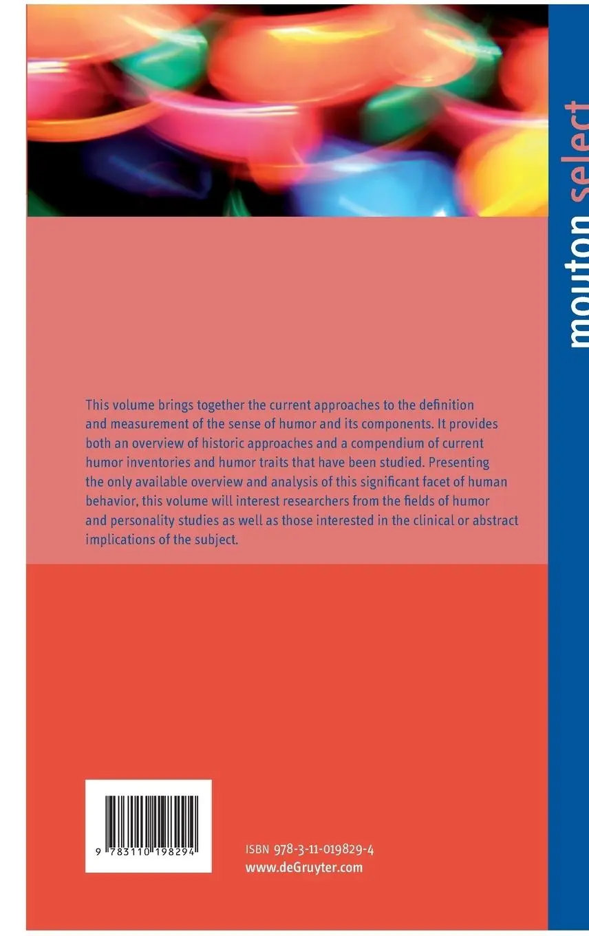 Rückseite: 9783110198294 | The Sense of Humor | Explorations of a Personality Characteristic | X