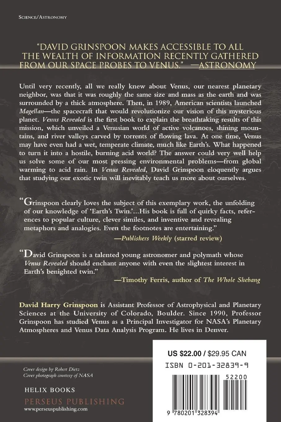 Rückseite: 9780201328394 | Venus Revealed | David Grinspoon | Taschenbuch | Englisch | 1998