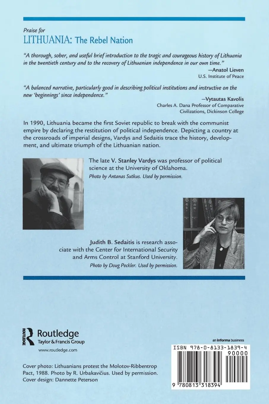 Rückseite: 9780813318394 | Lithuania | The Rebel Nation | V. Stanley Vardys (u. a.) | Taschenbuch