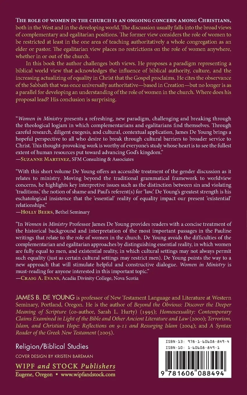 Rückseite: 9781606088494 | Women in Ministry | James B. De Young | Taschenbuch | Englisch | 2010