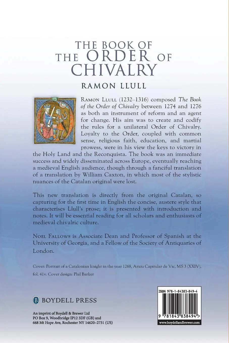 Rückseite: 9781843838494 | The Book of the Order of Chivalry | Ramon Llull | Taschenbuch | 2013