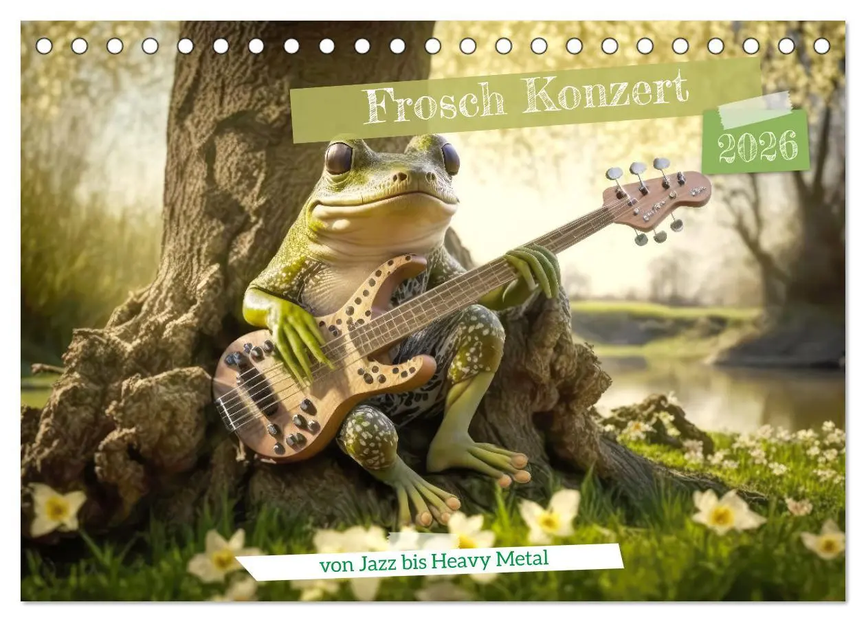 Cover: 9783457538494 | Frosch Konzert (Tischkalender 2026 DIN A5 quer), CALVENDO...