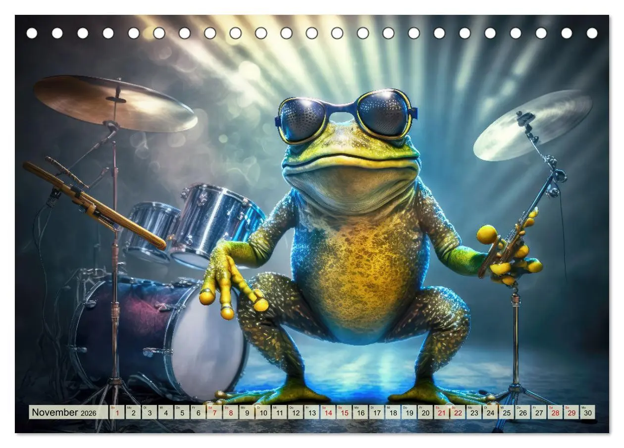 Bild: 9783457538494 | Frosch Konzert (Tischkalender 2026 DIN A5 quer), CALVENDO...