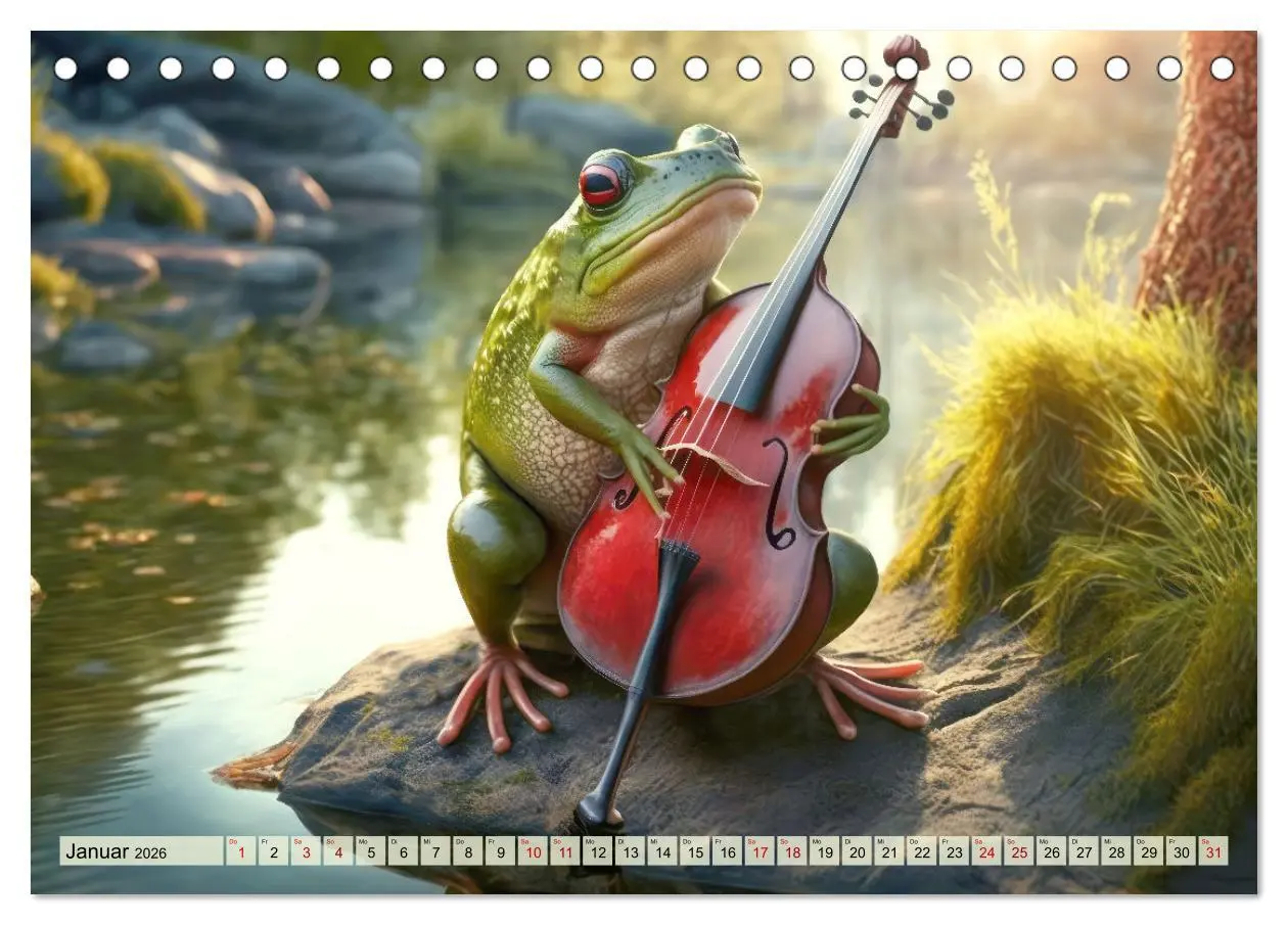 Bild: 9783457538494 | Frosch Konzert (Tischkalender 2026 DIN A5 quer), CALVENDO...