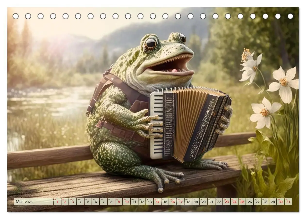 Bild: 9783457538494 | Frosch Konzert (Tischkalender 2026 DIN A5 quer), CALVENDO...