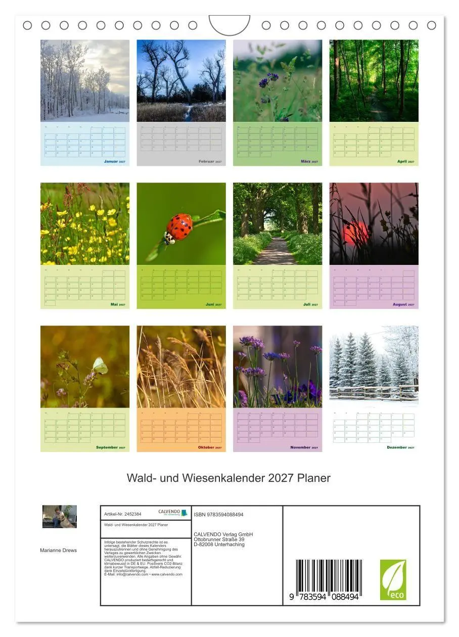 Bild: 9783594088494 | Wald- und Wiesenkalender 2027 Planer (Wandkalender 2027 DIN A4...