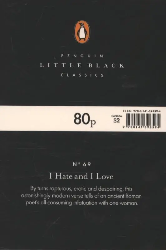 Rückseite: 9780141398594 | I Hate and I Love | Catullus | Taschenbuch | Kartoniert / Broschiert