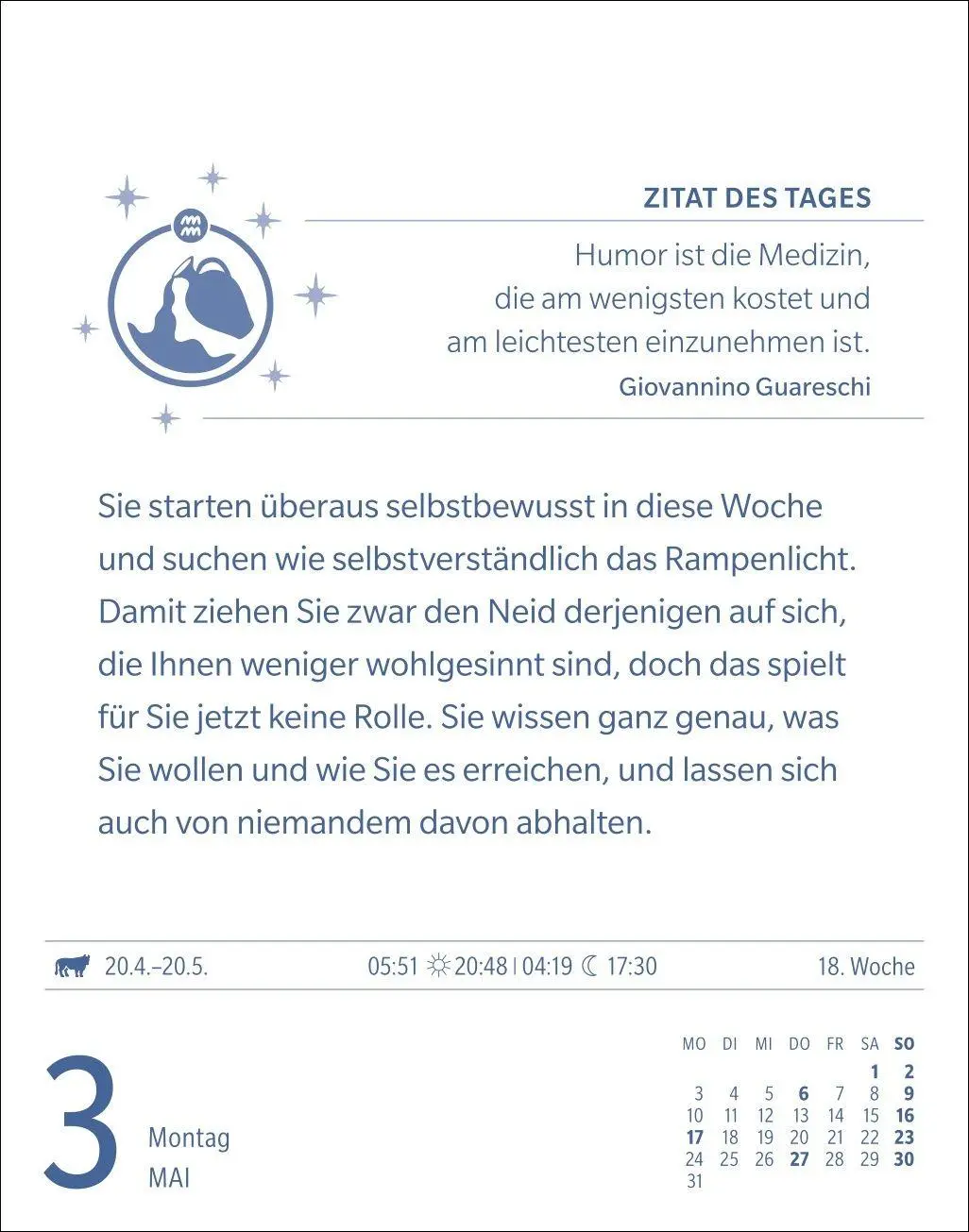 Bild: 9783840038594 | Wassermann Sternzeichenkalender 2027 - Tagesabreißkalender - Ihr...