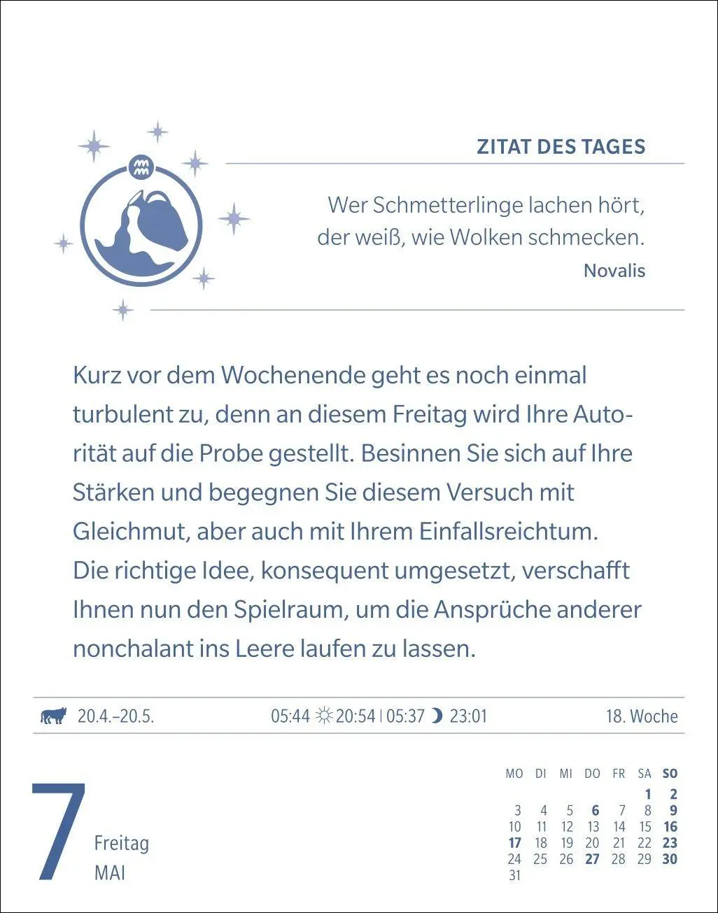 Bild: 9783840038594 | Wassermann Sternzeichenkalender 2027 - Tagesabreißkalender - Ihr...