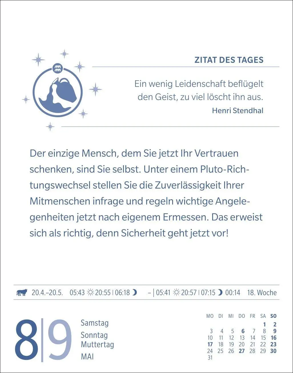 Bild: 9783840038594 | Wassermann Sternzeichenkalender 2027 - Tagesabreißkalender - Ihr...