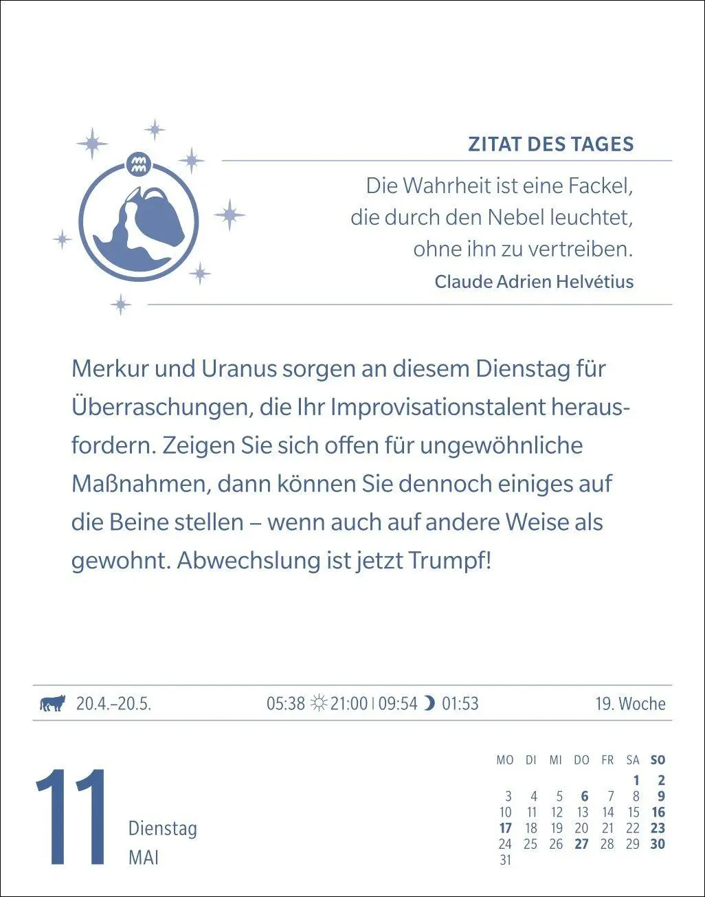 Bild: 9783840038594 | Wassermann Sternzeichenkalender 2027 - Tagesabreißkalender - Ihr...