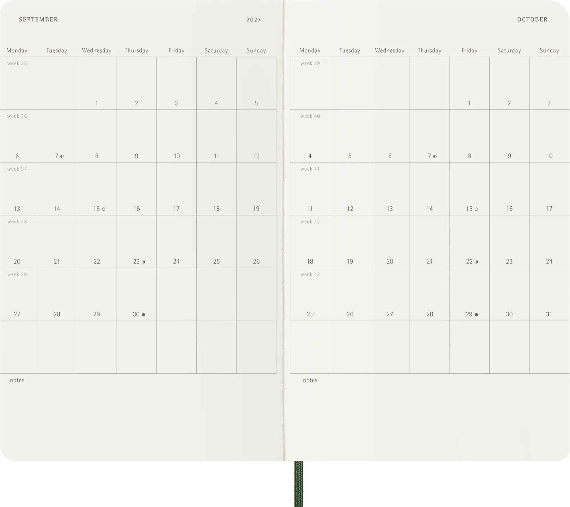 Bild: 8056999278694 | Moleskine 12 Monate Tageskalender 2027, Large/A5, 1 Tag = 1 Seite,...
