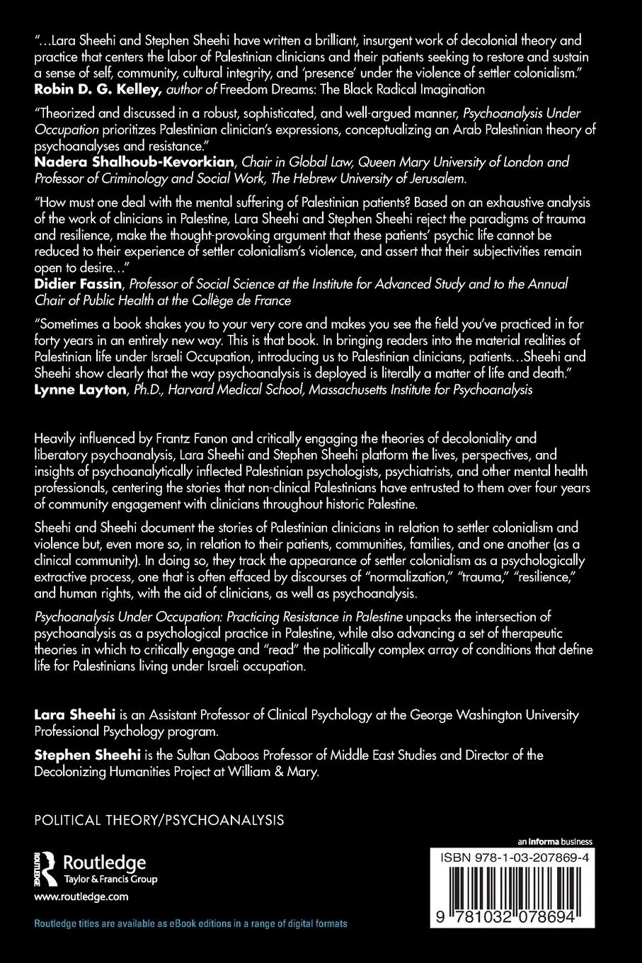 Rückseite: 9781032078694 | Psychoanalysis Under Occupation | Practicing Resistance in Palestine