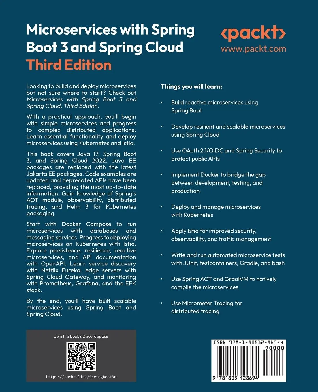 Rückseite: 9781805128694 | Microservices with Spring Boot 3 and Spring Cloud - Third Edition