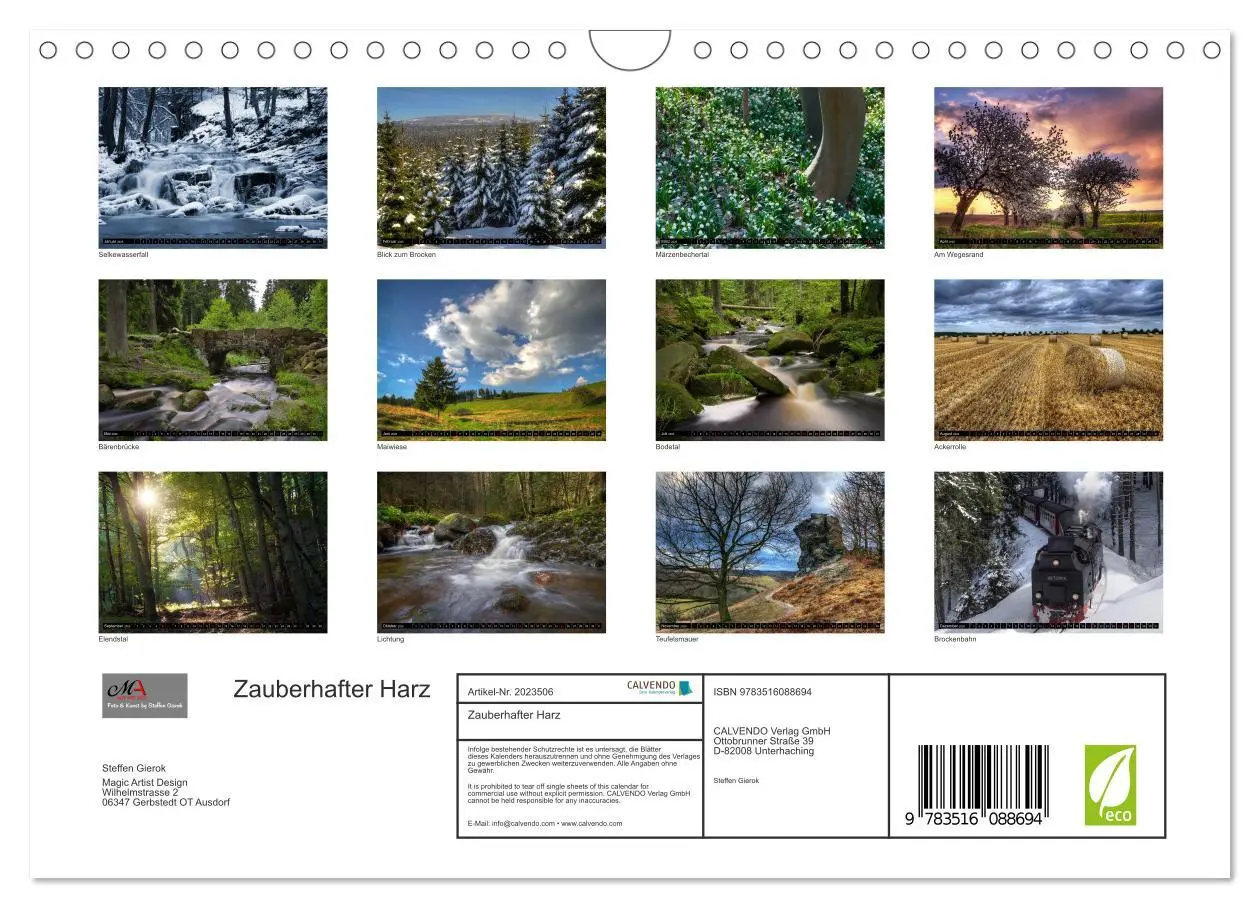 Bild: 9783516088694 | Zauberhafter Harz (Wandkalender 2026 DIN A4 quer), CALVENDO...
