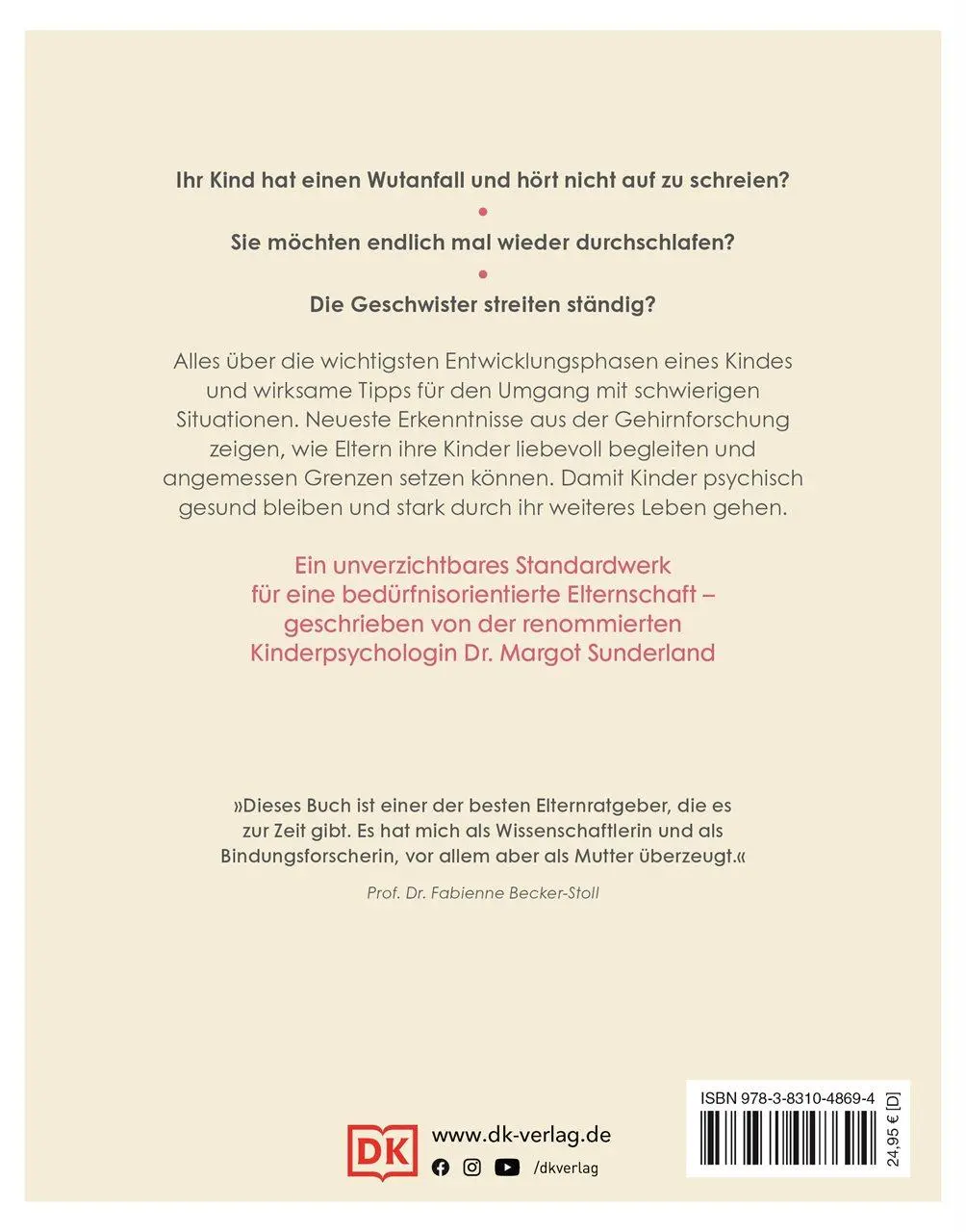 Rückseite: 9783831048694 | Was alle Eltern wissen wollen | Margot Sunderland | Buch | 320 S.