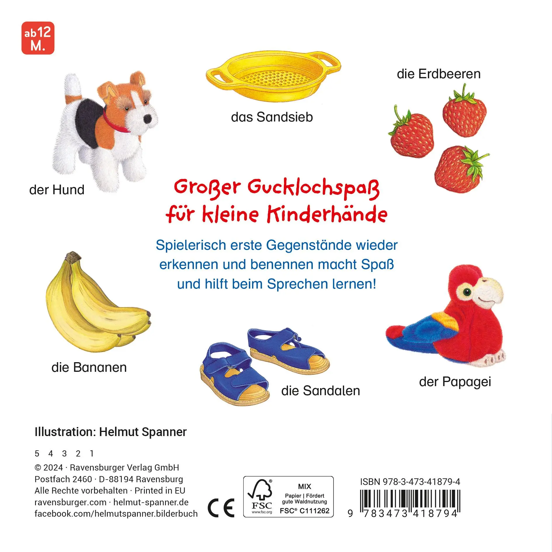 Rückseite: 9783473418794 | Erste Bilder - Erste Wörter: Mein Gucklochbuch | Helmut Spanner | Buch