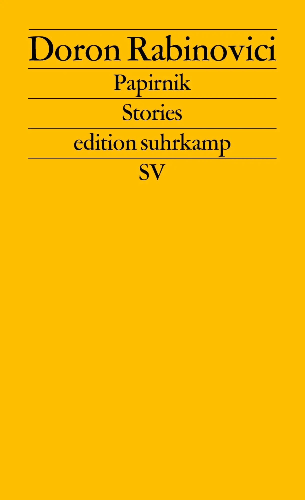 Cover: 9783518118894 | Papirnik | Stories | Doron Rabinovici | Taschenbuch | edition suhrkamp