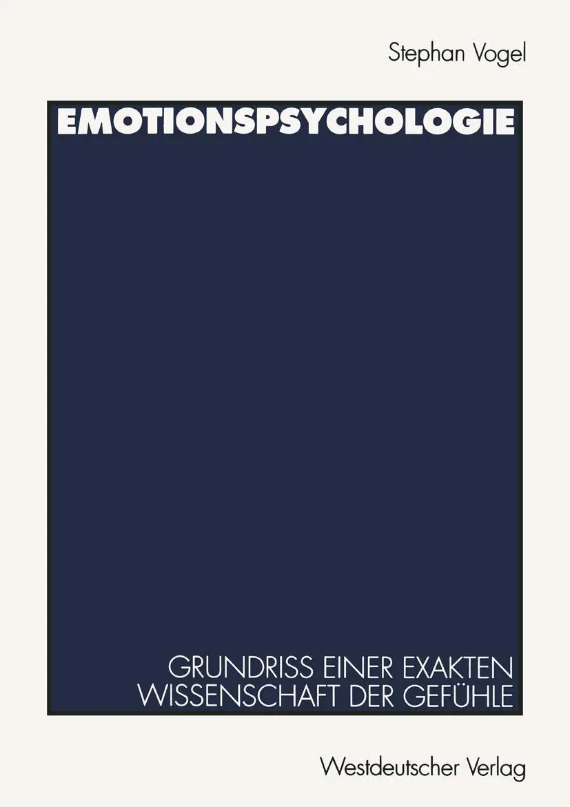 Cover: 9783531128894 | Emotionspsychologie | Grundriß einer exakten Wissenschaft der Gefühle