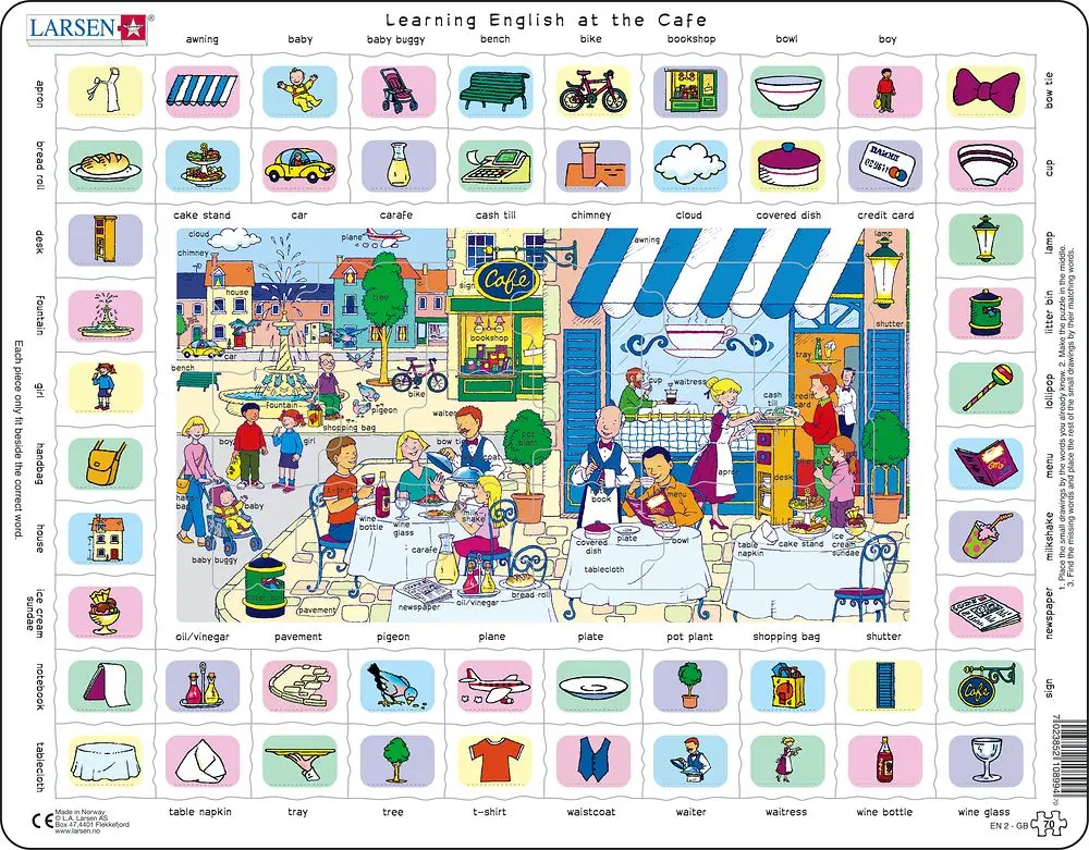 Cover: 7023852108994 | Puzzle - Learning English (2) at the Cafe | Puzzle | 2019 | Larsen