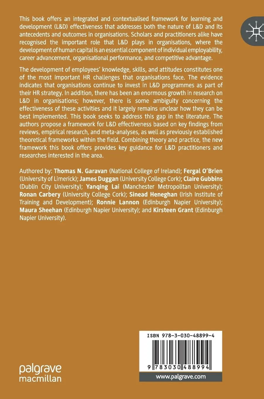 Rückseite: 9783030488994 | Learning and Development Effectiveness in Organisations | Buch | xix