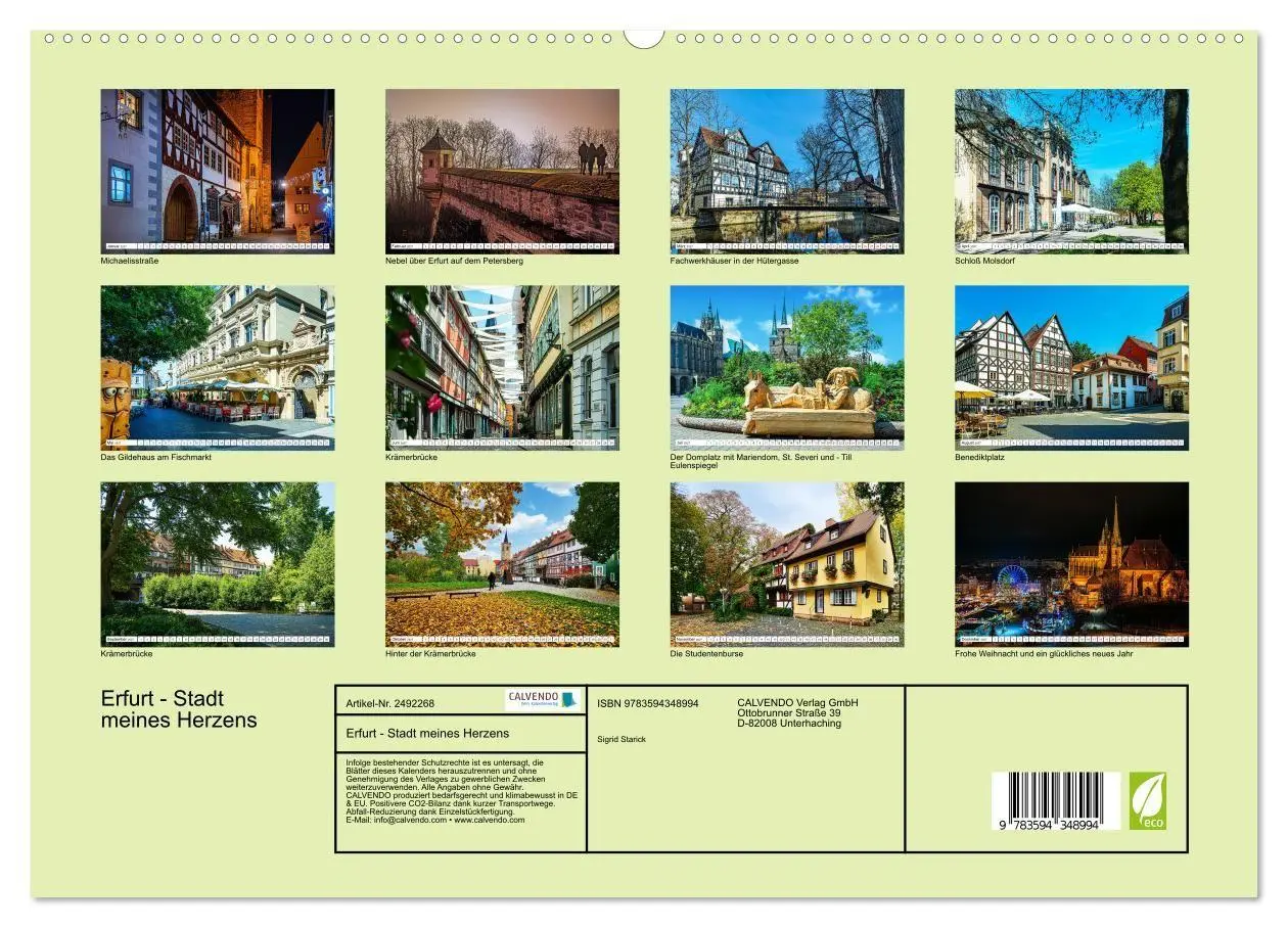 Bild: 9783594348994 | Erfurt - Stadt meines Herzens (hochwertiger Premium Wandkalender...