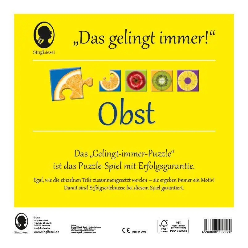 Bild: 4280000809094 | Das "Gelingt immer"-Puzzle Obst. Das Puzzle-Spiel für Senioren mit...
