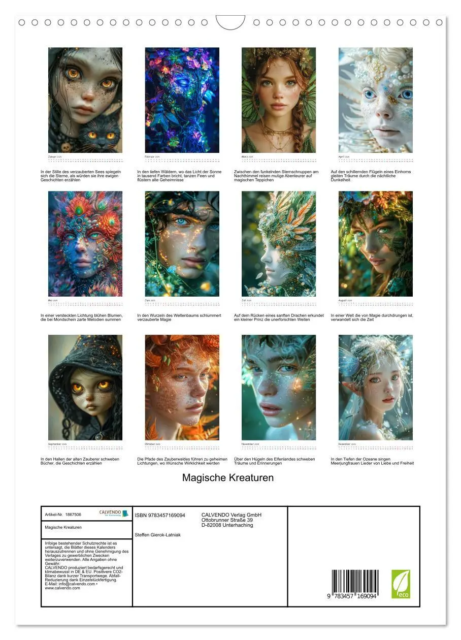 Bild: 9783457169094 | Magische Kreaturen (Wandkalender 2025 DIN A3 hoch), CALVENDO...