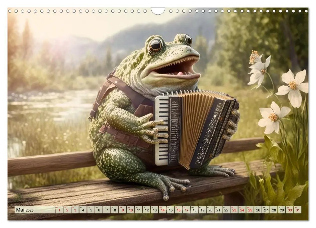 Bild: 9783457539194 | Frosch Konzert (Wandkalender 2026 DIN A3 quer), CALVENDO...