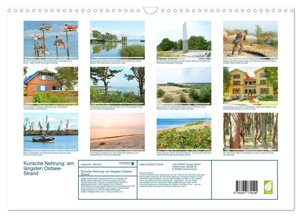 Bild: 9783457779194 | Kurische Nehrung: am längsten Ostsee-Strand (Wandkalender 2026 DIN...