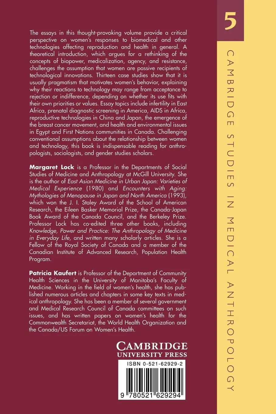 Rückseite: 9780521629294 | Pragmatic Women and Body Politics | Margaret Lock (u. a.) | Buch