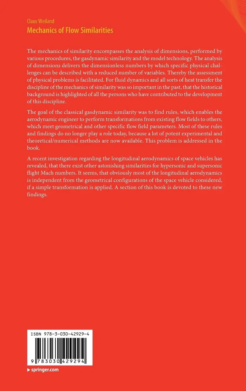 Rückseite: 9783030429294 | Mechanics of Flow Similarities | Claus Weiland | Buch | xiv | Englisch
