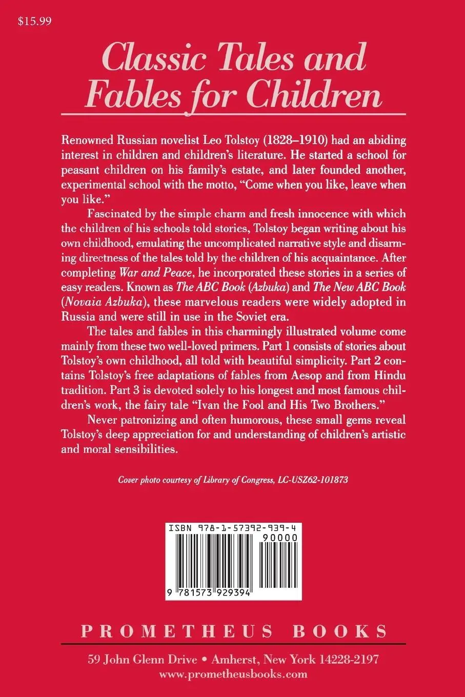 Rückseite: 9781573929394 | Classic Tales and Fables for Children | Leo Tolstoy | Taschenbuch