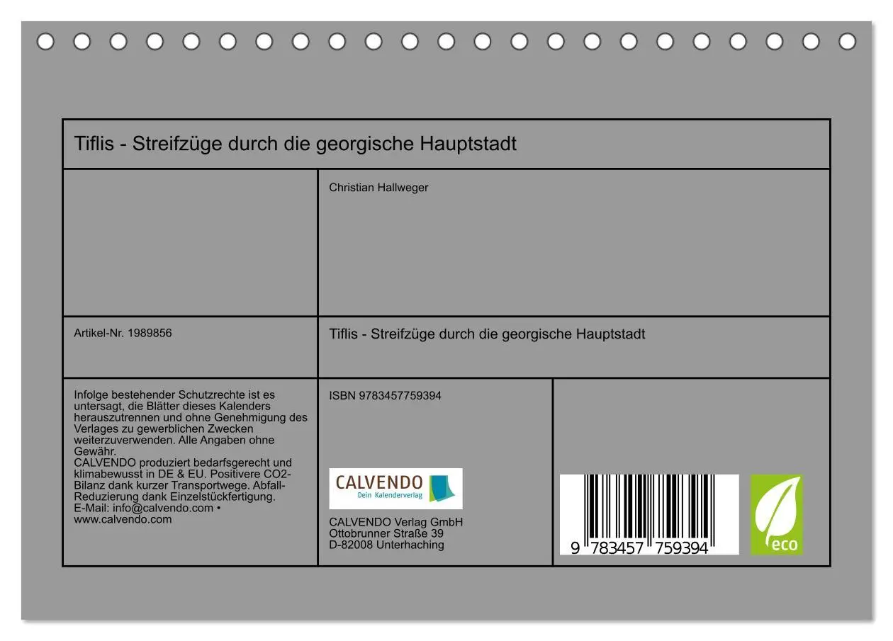 Bild: 9783457759394 | Tiflis - Streifzüge durch die georgische Hauptstadt (Tischkalender...