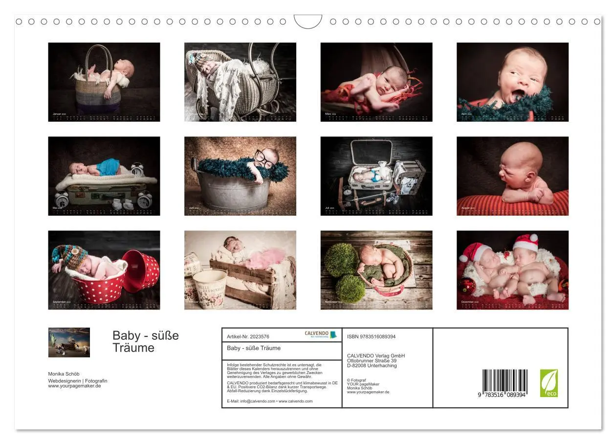 Bild: 9783516089394 | Baby - süße Träume (Wandkalender 2026 DIN A3 quer), CALVENDO...