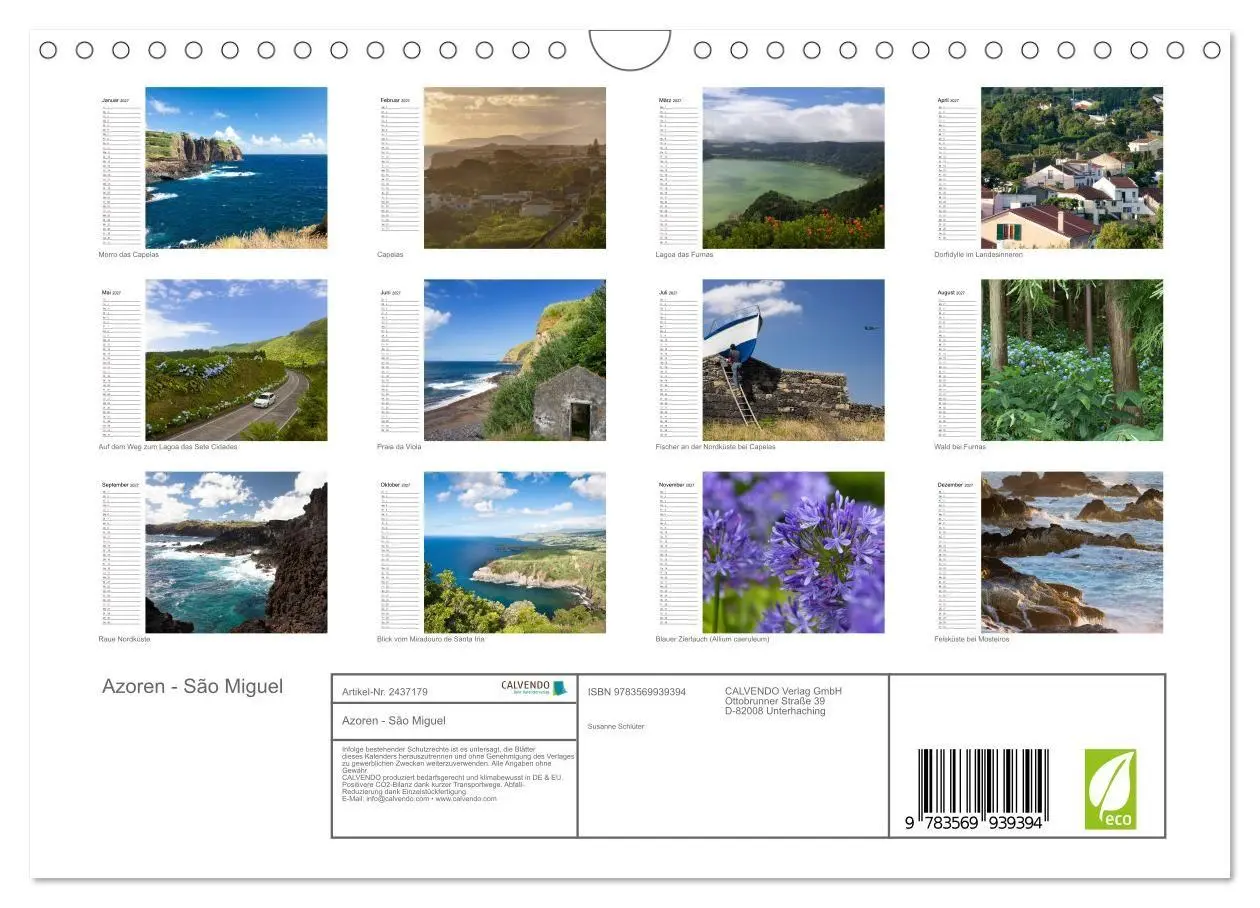Bild: 9783569939394 | Azoren - São Miguel (Wandkalender 2027 DIN A4 quer), CALVENDO...