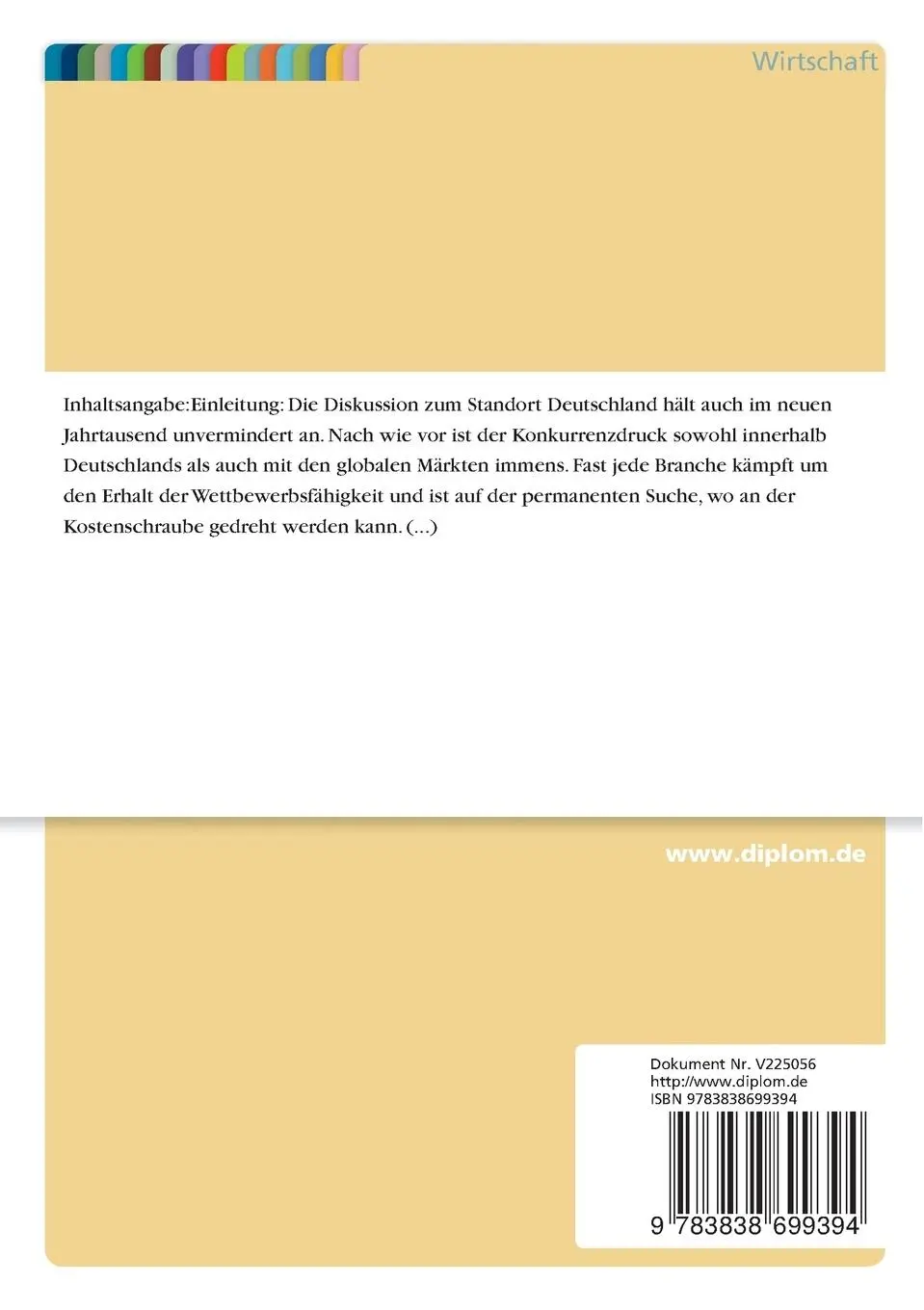 Rückseite: 9783838699394 | Instrumente zur Prävention und Reduzierung krankheitsbedingter...