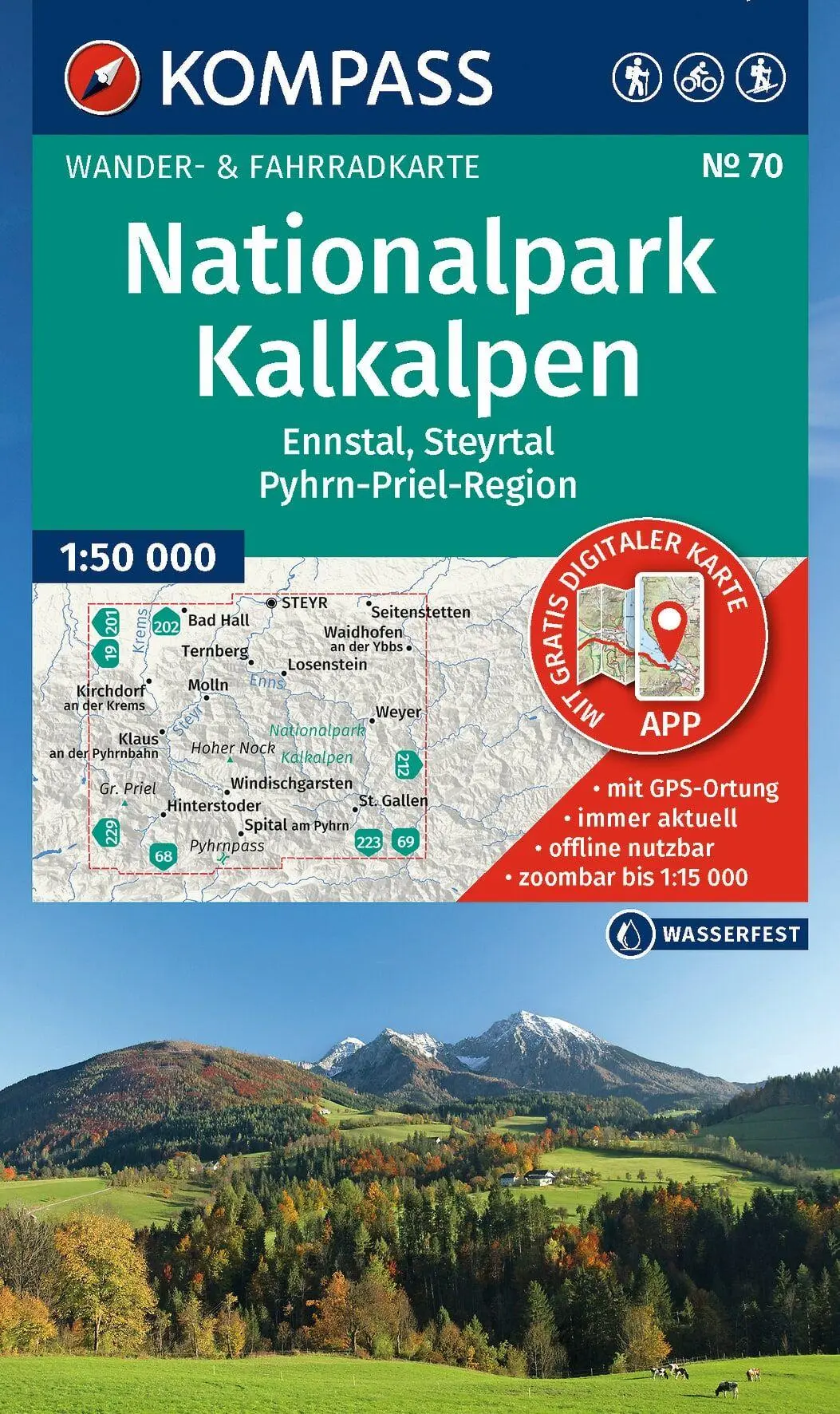 Cover: 9783990449394 | KOMPASS Wanderkarte 70 Nationalpark Kalkalpen, Ennstal, Steyrtal,...