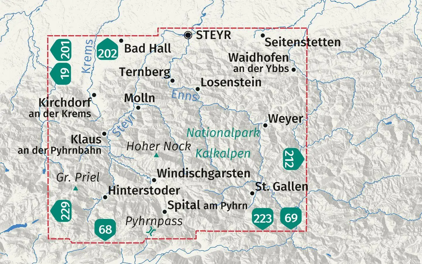Bild: 9783990449394 | KOMPASS Wanderkarte 70 Nationalpark Kalkalpen, Ennstal, Steyrtal,...