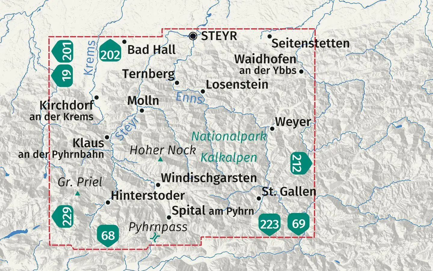 Bild: 9783990449394 | KOMPASS Wanderkarte 70 Nationalpark Kalkalpen, Ennstal, Steyrtal,...