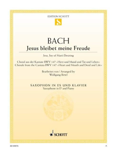 Cover: 9790001169394 | Jesus bleibet meine Freude | Johann Sebastian Bach | Buch | 8 S.