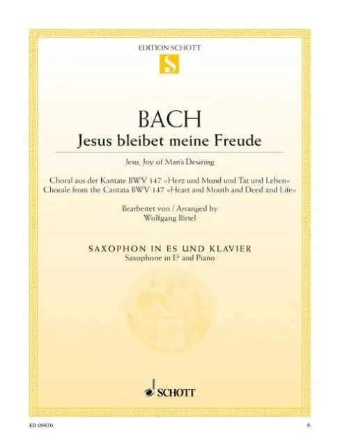 Cover: 9790001169394 | Jesus bleibet meine Freude | Johann Sebastian Bach | Buch | 8 S.