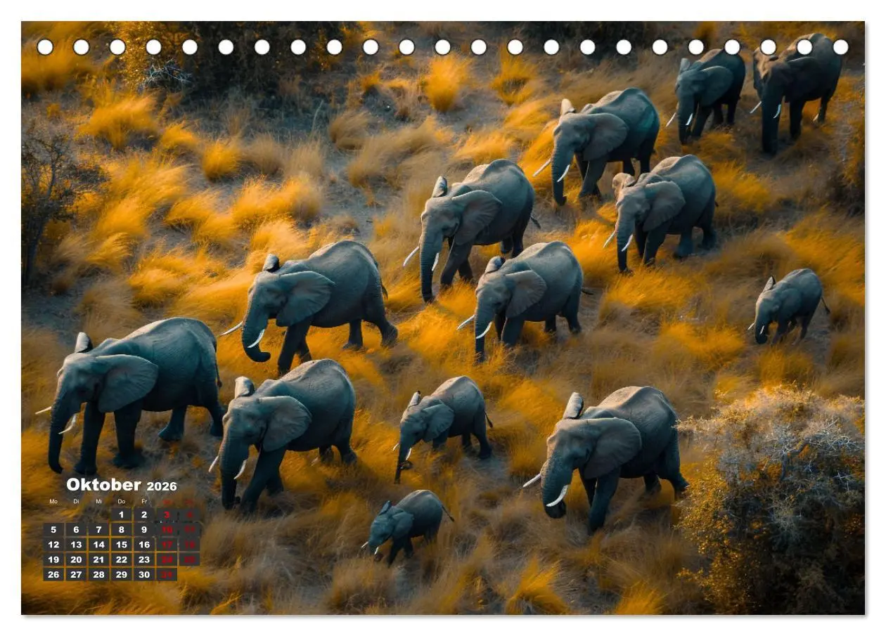 Bild: 9783457439494 | Liebenswerte Elefanten (Tischkalender 2026 DIN A5 quer), CALVENDO...
